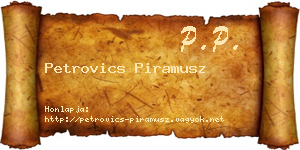 Petrovics Piramusz névjegykártya